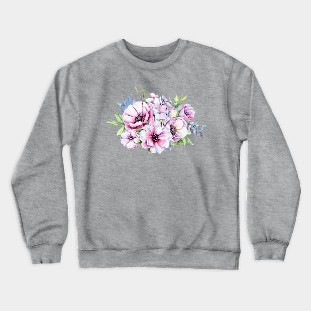 Anemones wreath Crewneck Sweatshirt by Simple Wishes Art